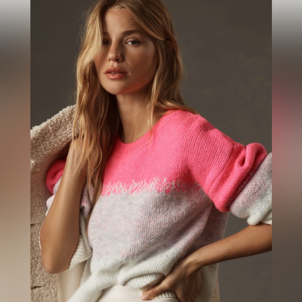 Anthropologie Maeve Neon Gradient Sweater